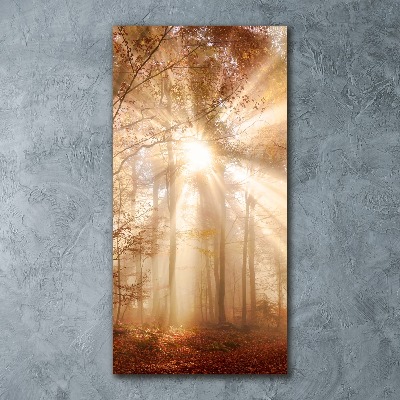 Quadro acrilico verticale Foresta in autunno