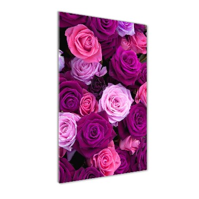 Quadro stampa su vetro acrilico verticale Rose rosa