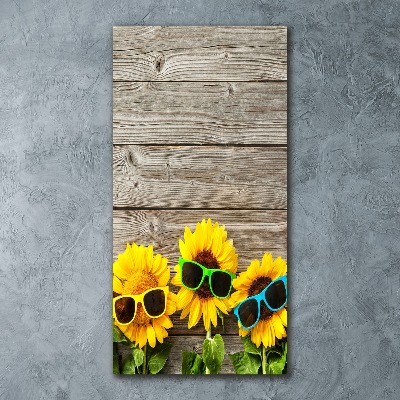 Quadro acrilico verticale Occhiali Girasole