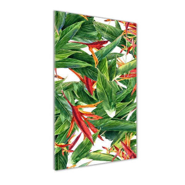 Quadro in vetro acrilico verticale Strelitzia reginae