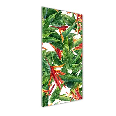 Quadro in vetro acrilico verticale Strelitzia reginae