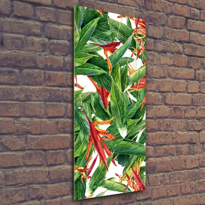 Quadro in vetro acrilico verticale Strelitzia reginae