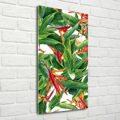 Quadro in vetro acrilico verticale Strelitzia reginae