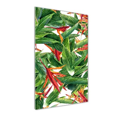 Quadro in vetro acrilico verticale Strelitzia reginae