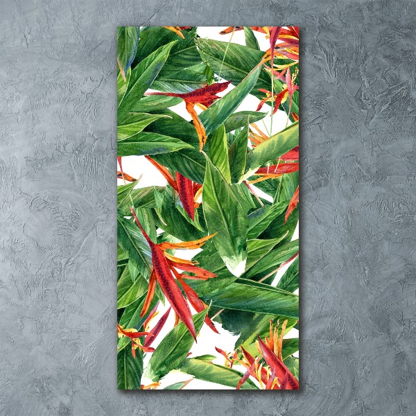 Quadro in vetro acrilico verticale Strelitzia reginae