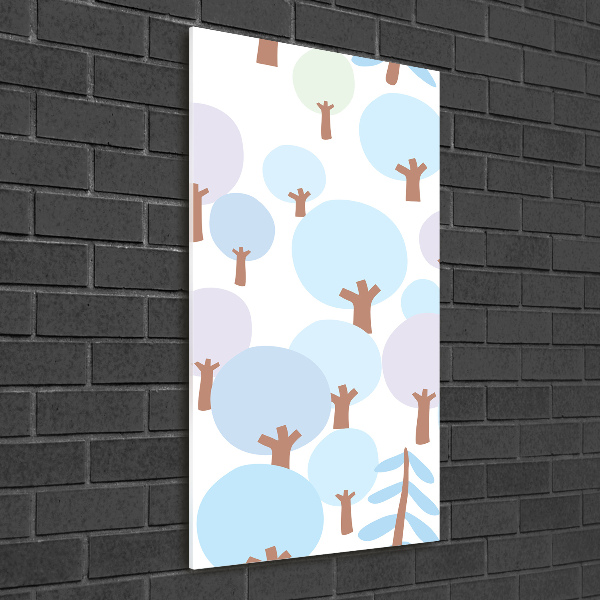 Quadro in vetro acrilico verticale Alberi