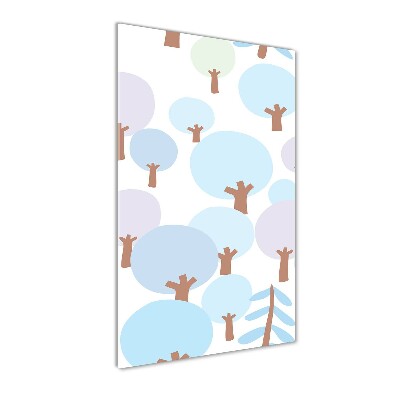 Quadro in vetro acrilico verticale Alberi