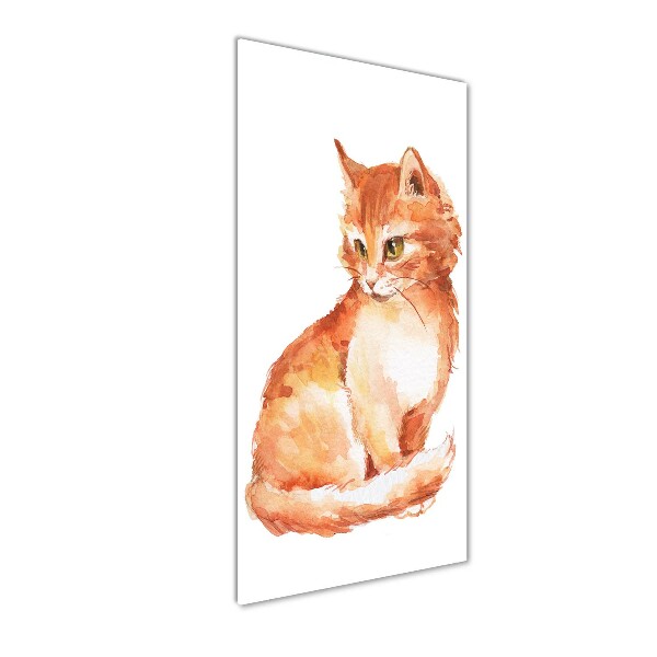 Quadro in vetro acrilico verticale Gatto rosso