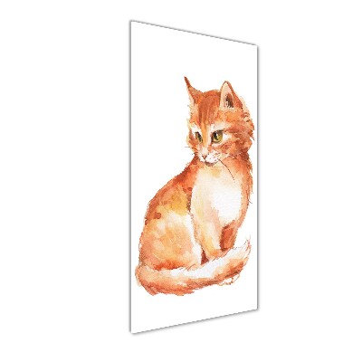Quadro in vetro acrilico verticale Gatto rosso