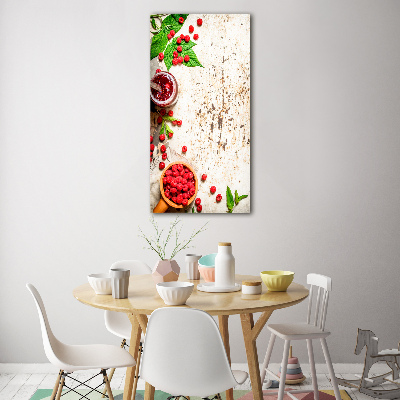 Quadro vetro acrilico verticale Marmellata di lamponi