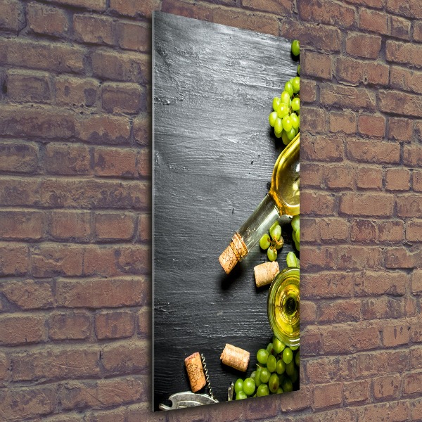 Quadro in vetro acrilico verticale Uva e vino