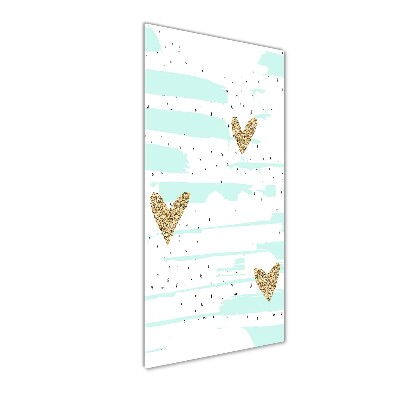 Quadro acrilico verticale Cuori e macchie