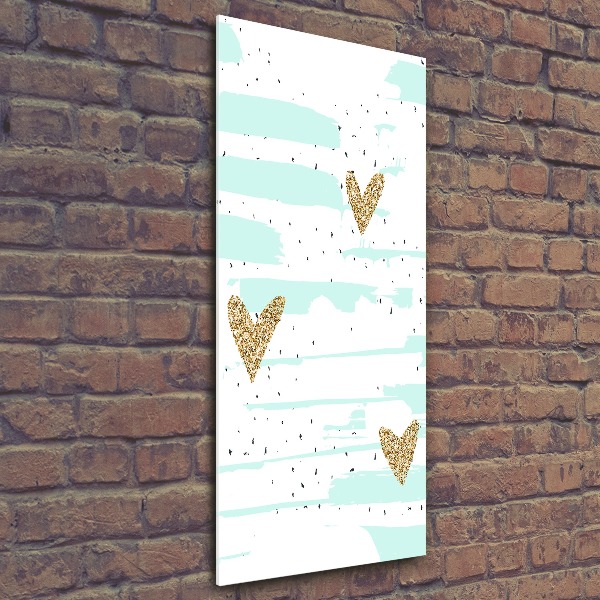 Quadro acrilico verticale Cuori e macchie