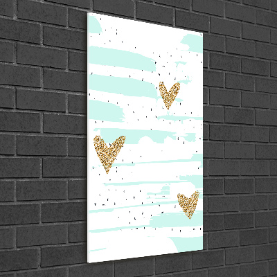 Quadro acrilico verticale Cuori e macchie