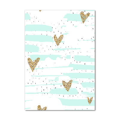 Quadro acrilico verticale Cuori e macchie