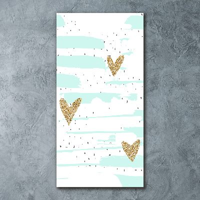 Quadro acrilico verticale Cuori e macchie