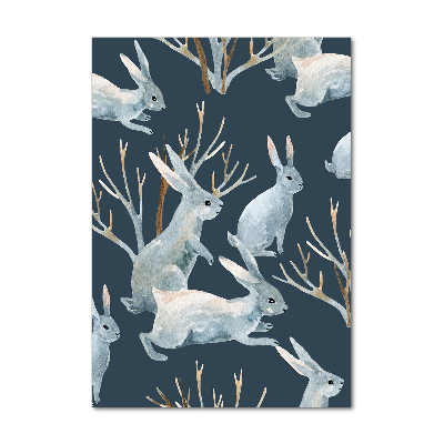 Quadro stampa su vetro acrilico verticale Conigli