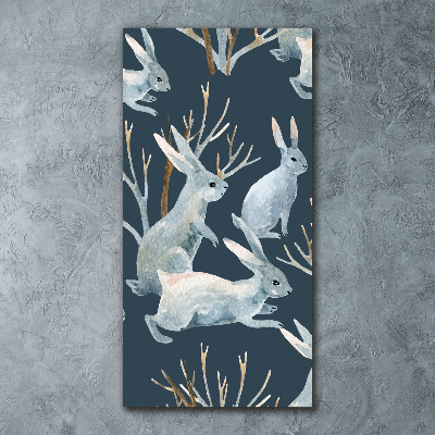 Quadro stampa su vetro acrilico verticale Conigli