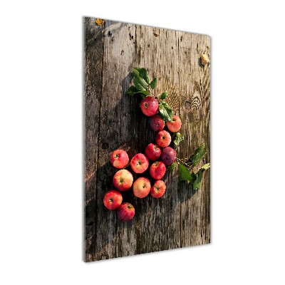 Quadro acrilico verticale Mele sul tavolo