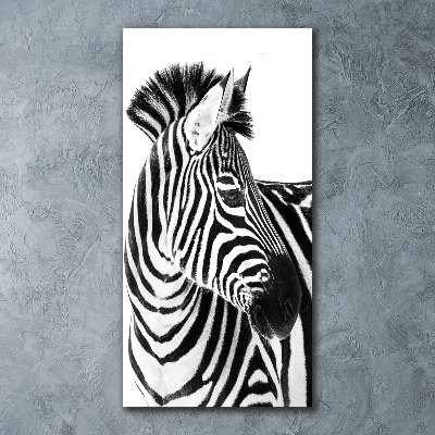 Quadro vetro acrilico verticale Zebra nella neve