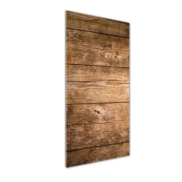 Quadro stampa su vetro acrilico verticale Sfondo in legno