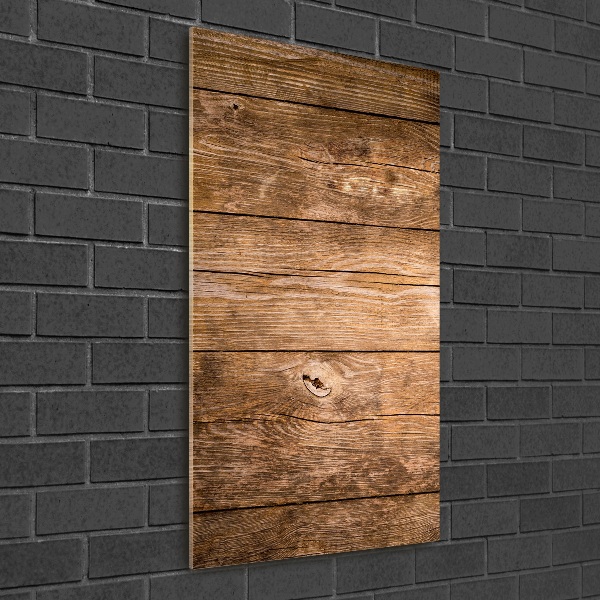 Quadro stampa su vetro acrilico verticale Sfondo in legno