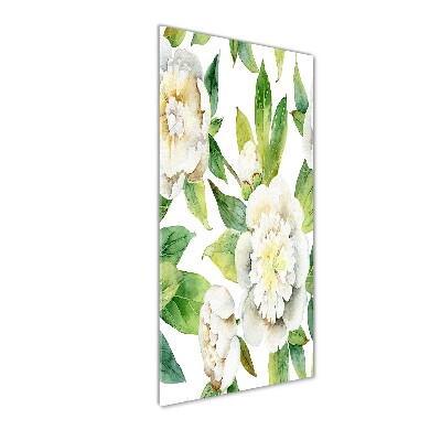 Quadro vetro acrilico verticale Peonie