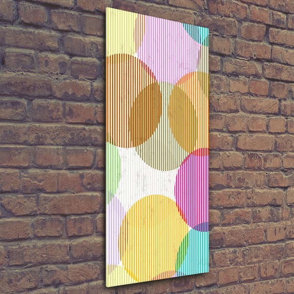 Quadro in vetro acrilico verticale Cerchi colorati