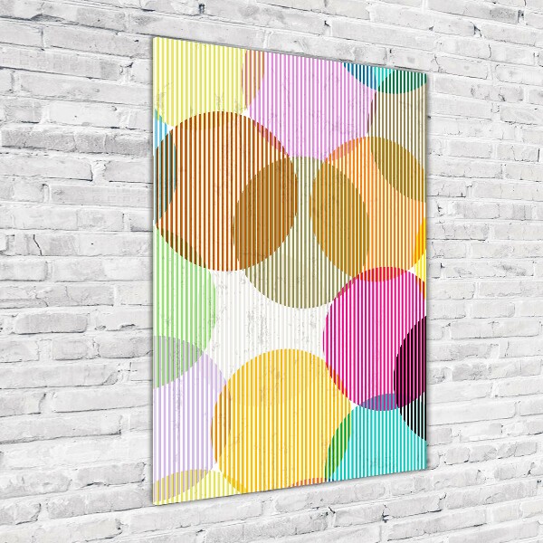 Quadro in vetro acrilico verticale Cerchi colorati