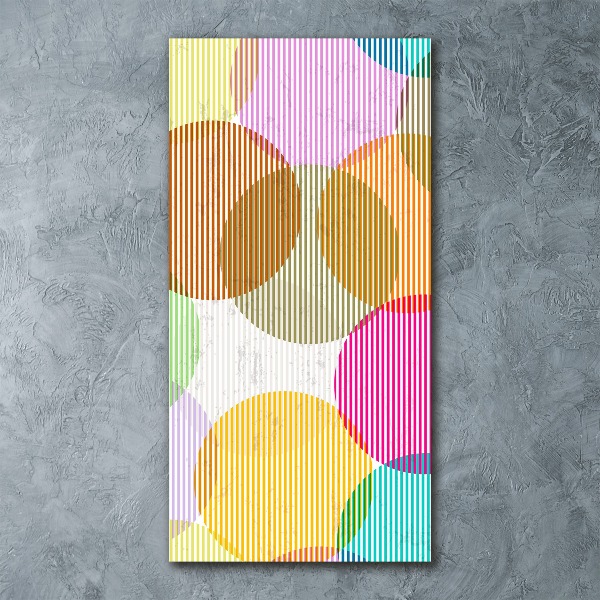 Quadro in vetro acrilico verticale Cerchi colorati