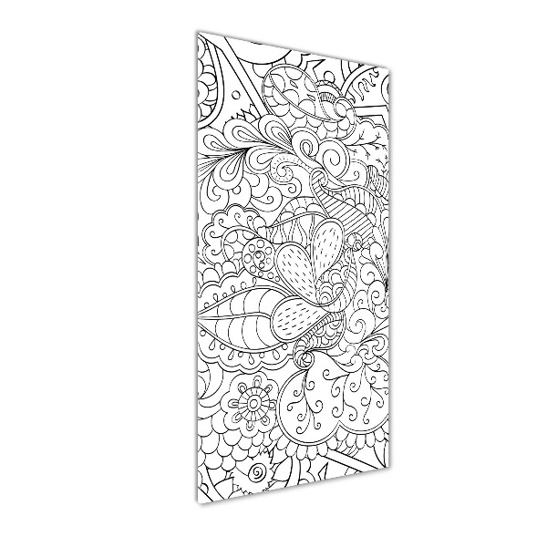 Quadro stampa su vetro acrilico verticale Sfondo Zentangle
