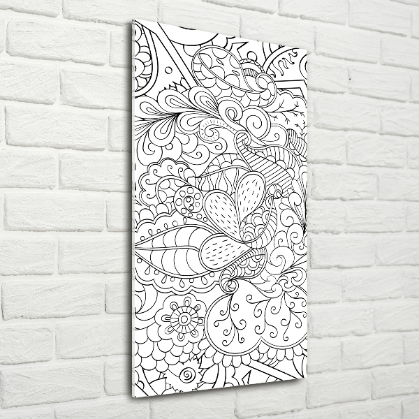Quadro stampa su vetro acrilico verticale Sfondo Zentangle