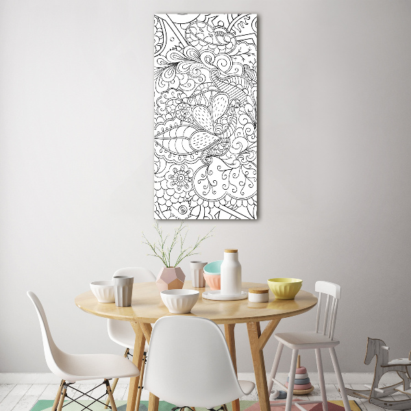 Quadro stampa su vetro acrilico verticale Sfondo Zentangle