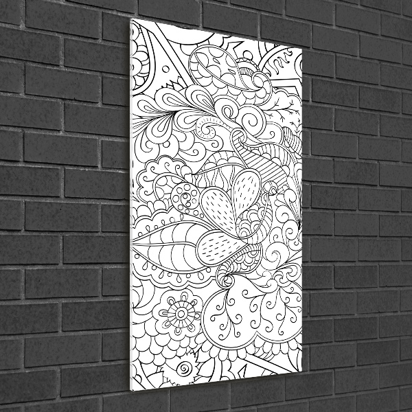 Quadro stampa su vetro acrilico verticale Sfondo Zentangle