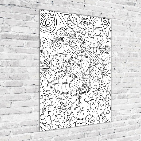 Quadro stampa su vetro acrilico verticale Sfondo Zentangle