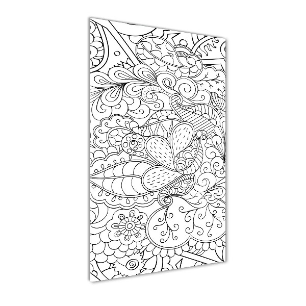 Quadro stampa su vetro acrilico verticale Sfondo Zentangle