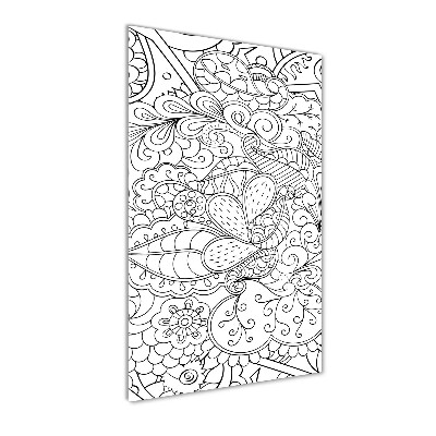 Quadro stampa su vetro acrilico verticale Sfondo Zentangle