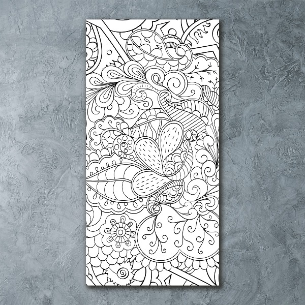 Quadro stampa su vetro acrilico verticale Sfondo Zentangle