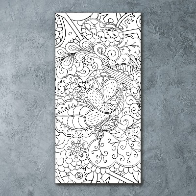 Quadro stampa su vetro acrilico verticale Sfondo Zentangle