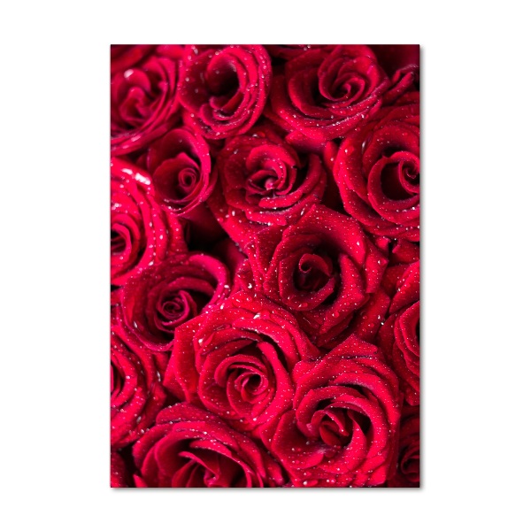 Quadro vetro acrilico verticale Rose rosse
