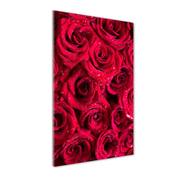 Quadro vetro acrilico verticale Rose rosse