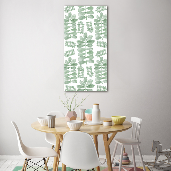 Quadro acrilico verticale Foglie di eucalipto