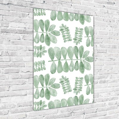 Quadro acrilico verticale Foglie di eucalipto