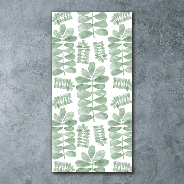 Quadro acrilico verticale Foglie di eucalipto