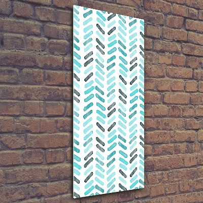 Quadro acrilico verticale Spina di pesce blu