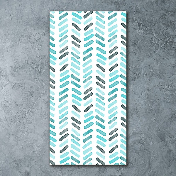 Quadro acrilico verticale Spina di pesce blu