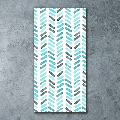 Quadro acrilico verticale Spina di pesce blu