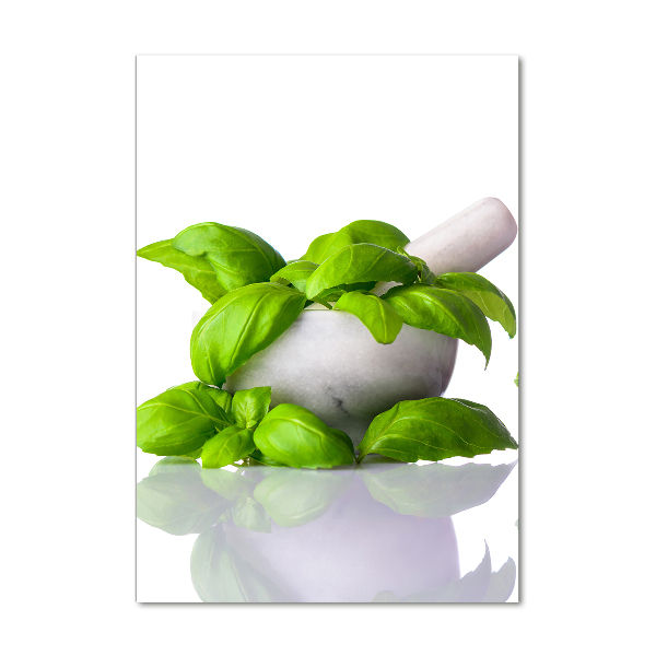 Quadro vetro acrilico verticale Mortai ed erbe