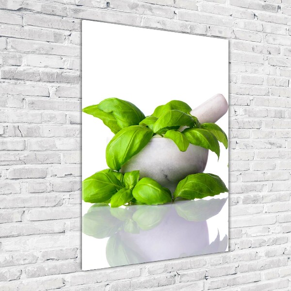 Quadro vetro acrilico verticale Mortai ed erbe