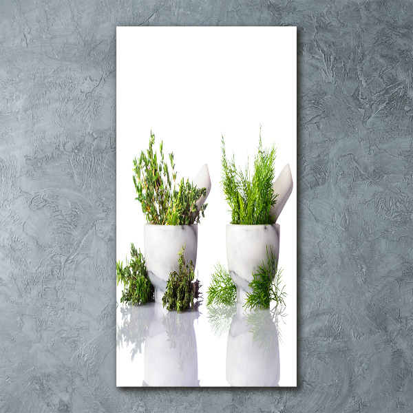 Quadro vetro acrilico verticale Mortai ed erbe